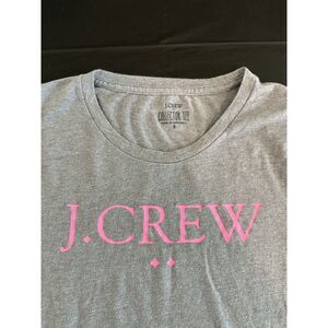 J.Crew Collection T-Shirt Women’s Small Gray Pink Logo Short Sleeve Tee